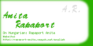 anita rapaport business card